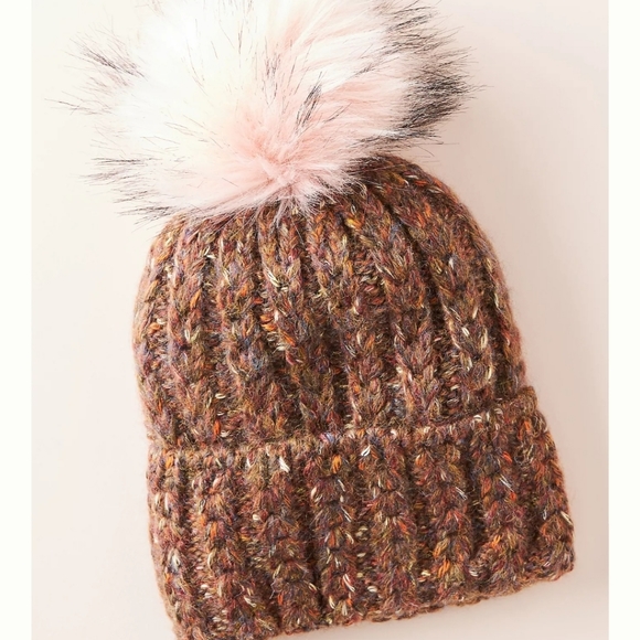 Anthropologie Marl Beanie Base - Cocoa Brown - Picture 3 of 4